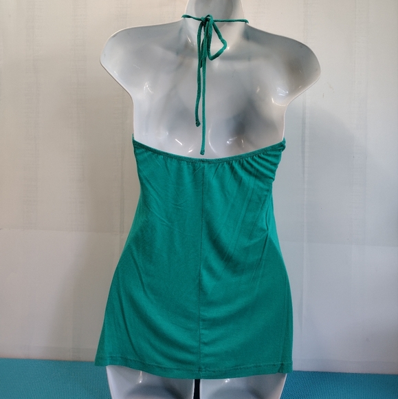 De Colores Halter Tie Back Top Green Emerald Size S - Picture 4 of 10